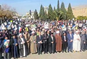 تجمع مردم انقلابی شیراز در سالروز حماسه ۹ دی