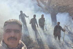 مهار آتش‌سوزی در ارتفاعات کلورد منطقه حفاظت‌شده پرور