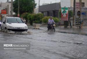 آبگرفتگی معابر شهر ایلام بر اثر بارش باران