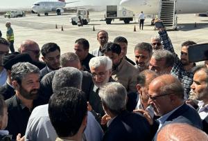 استقبال جلیلی در فرودگاه کرمانشاه
