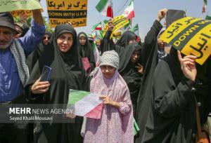 فریاد مرگ بر اسرائیل در راهپیمایی جمعه‌های خشم خوزستان
