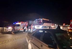 تصادف زنجیره‌ای  در محور ساری - نکا