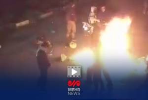 تصاویر جدید از آشوب‌های خیابانی در قزوین