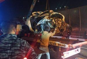 مرگ دو جوان در حادثه واژگونی پژو ۲۰۶ در بزرگراه حکیم