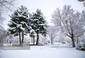 بارش برف در گردنه «هیراب» بروجرد