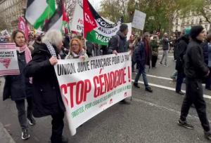 تظاهرات همبستگی با مردم فلسطین در پاریس+ فیلم