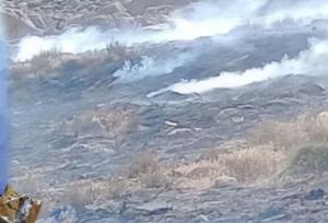 مراتع منطقه بیداخوید شهرستان تفت آتش گرفت