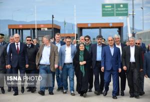سفر زمینی وزیر راه ایران و معاون نخست‌وزیران روسیه و آذربایجان از باکو به آستارا