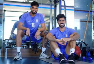 تمرین صبح تیم ملی فوتبال در سالن وزنه