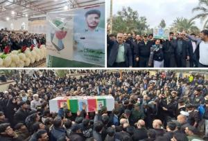 پیکر مطهر شهید «سعید هادی پور» در شهرستان فهرج تشییع شد
