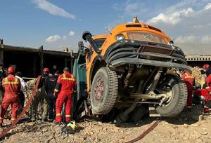 سقوط مرگبار کامیون در گودال آب‌انبار