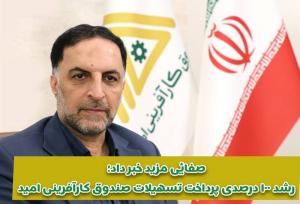 رشد ۱۰۰ درصدی پرداخت تسهیلات صندوق کارآفرینی امید در ۵ ماه اول سال