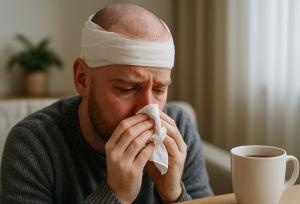 سرماخوردگی بعد از کاشت مو را جدی بگیرید!