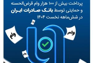 پرداخت بیش از ۱۰۰ هزار وام قرض‌الحسنه و حمایتی توسط بانک صادرات ایران در شش‌ماهه نخست ۱۴۰۴