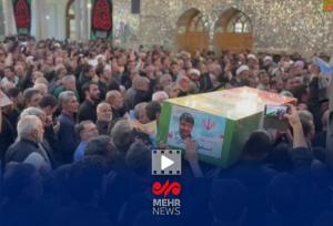 تشییع پیکر سپهبد پاسدار شهید حسین سلامی با شعار «مرگ بر اسرائیل»