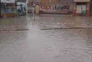 وضعیت خیابان‌های «دیر» پس از بارندگی