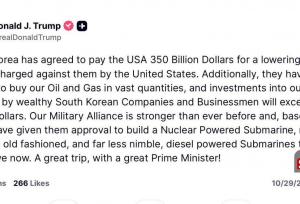 توافق میلیاردی ترامپ با کره جنوبی؛ زیردریایی هسته‌ای در ازای پول