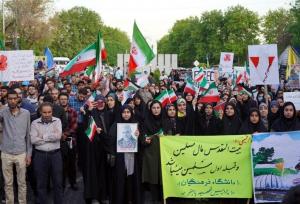 تجمع دانشجویان دانشگاه شیراز در محکومیت جنایات رژیم صهیونیستی