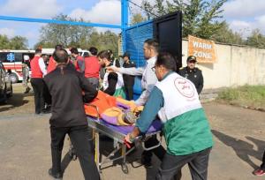 رزمایش زنجیره امداد و نجات مراکز درمانی نیروهای مسلح در رشت برگزار شد