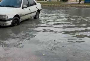 آبگرفتگی خیابان‌ها و معابر شهر گناوه