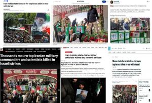 انعکاس گسترده مراسم تشییع «شهدای اقتدار» در رسانه‌های خارجی+فیلم و عکس