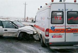 تصادف پراید و آمبولانس در محور میامی-ری‌آباد؛ ۵ نفر مصدوم شدند