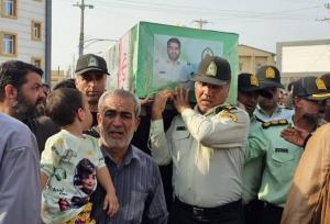 مراسم تشییع شهید نظم و امنیت در «دیر» برگزار شد