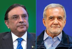 استقبال زرداری از رئیس جمهور ایران در کاخ ریاست جمهوری پاکستان