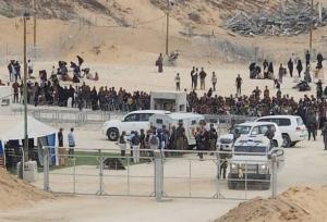 ویتکاف در مرکز توزیع کمک ها در جنوب غزه