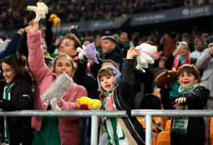 زمین فوتبال زیر باران عروسک‌ها در آستانه کریسمس