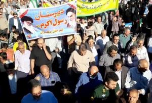 حضور مردم دهلران و بیانیه پایانی در راهپیمایی ۱۳ آبان