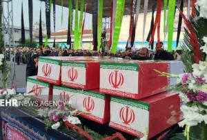 مراسم تشییع پیکر ۷ شهید گمنام در رشت آغاز شد