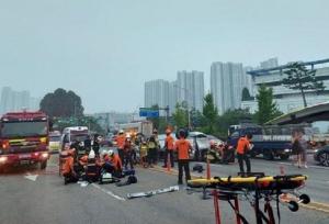 تصادف زنجیره‌ای چند وسیله نقلیه در کره جنوبی