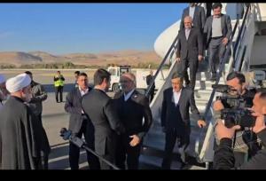 استقبال مسئولان کردستان از رئیس‌جمهور در فرودگاه سنندج