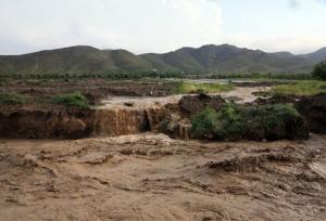 وقوع سیلاب در روستای قلعه قافه بالا بخش مرکزی مینودشت