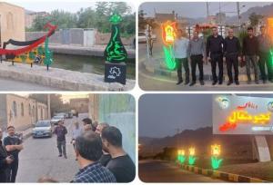 نصب ۱۶ تابلوی شهدا و۲ المان محرم در روستاهای بخش مرکزی اردستان