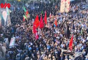 سنگ تمام مردم دلفان در تشییع پیکر شهید «حسین محمودی»