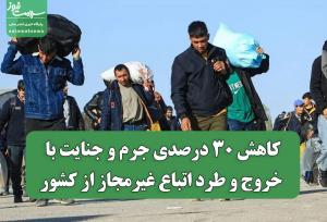 کاهش ۳۰ درصدی جرم و جنایت با خروج و طرد اتباع غیرمجاز از کشور