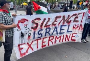 درخواست تظاهرکنندگان حامی فلسطین در پاریس از الیزه+ فیلم