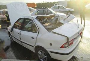 واژگونی مرگبار سمند در نی ریز، ۲ کشته و ۳ مصدوم بر جا گذاشت