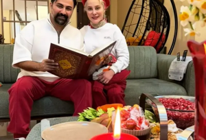 اولین یلدای دونفره آرام جعفری و همسرش