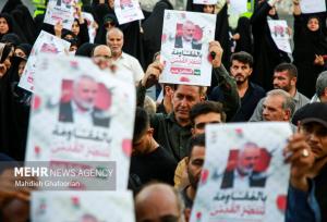 مردم مشهد در محکومیت ترور اسماعیل هنیه اجتماع عظیم کردند