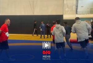 اولین تمرین فرنگی کاران ایران روی تشک کشتی