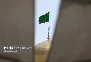 تصاویر هوایی از اقامه نماز باران در حرم مطهر امام رضا(ع)