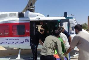 انجام ۶ سورتی پرواز بالگرد اورژانس هوایی همدان برای نجات بیماران