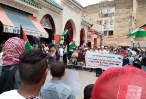 تظاهرات شهروندان مراکشی علیه طرح « کوچ اجباری فلسطینیان»