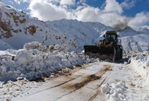 گردنه عسل‌کشان چهارمحال و بختیاری بر اثر بارش برف مسدود شد