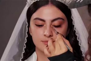 مریم مومن قبل و بعد از میکاپ عروسی‌اش