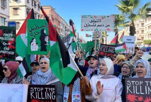 تظاهرات مردم مراکش در حمایت از غزه+ فیلم