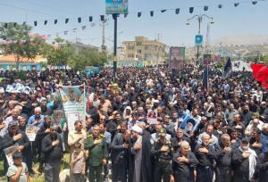 شعار مرگ بر آمریکا و اسرائیل در تجمع عاشورائیان در یاسوج